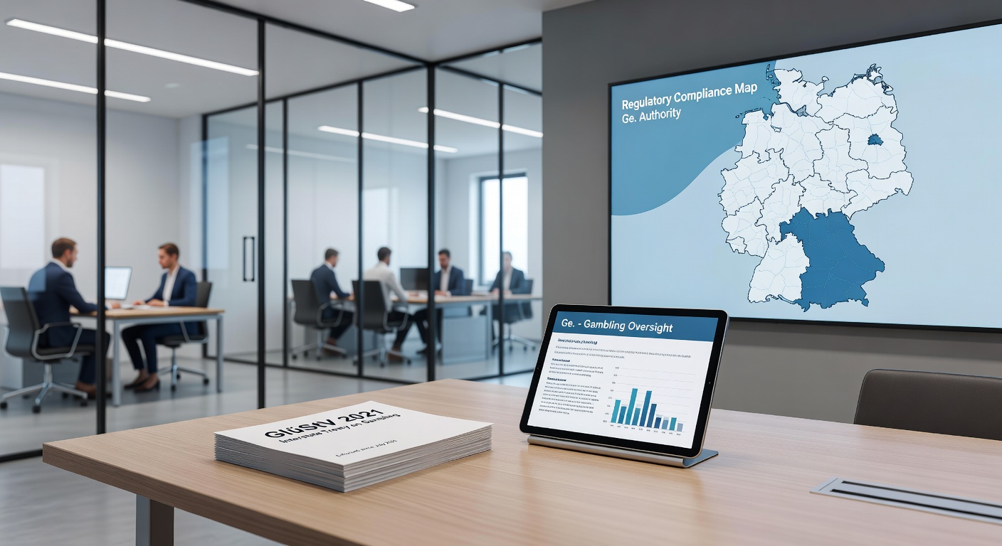 Darstellung eines lizenzierten Online-Casinos in Deutschland mit Warnhinweisen, Limits und OASIS-Symbolik neben Schwarzmarkt-Icons