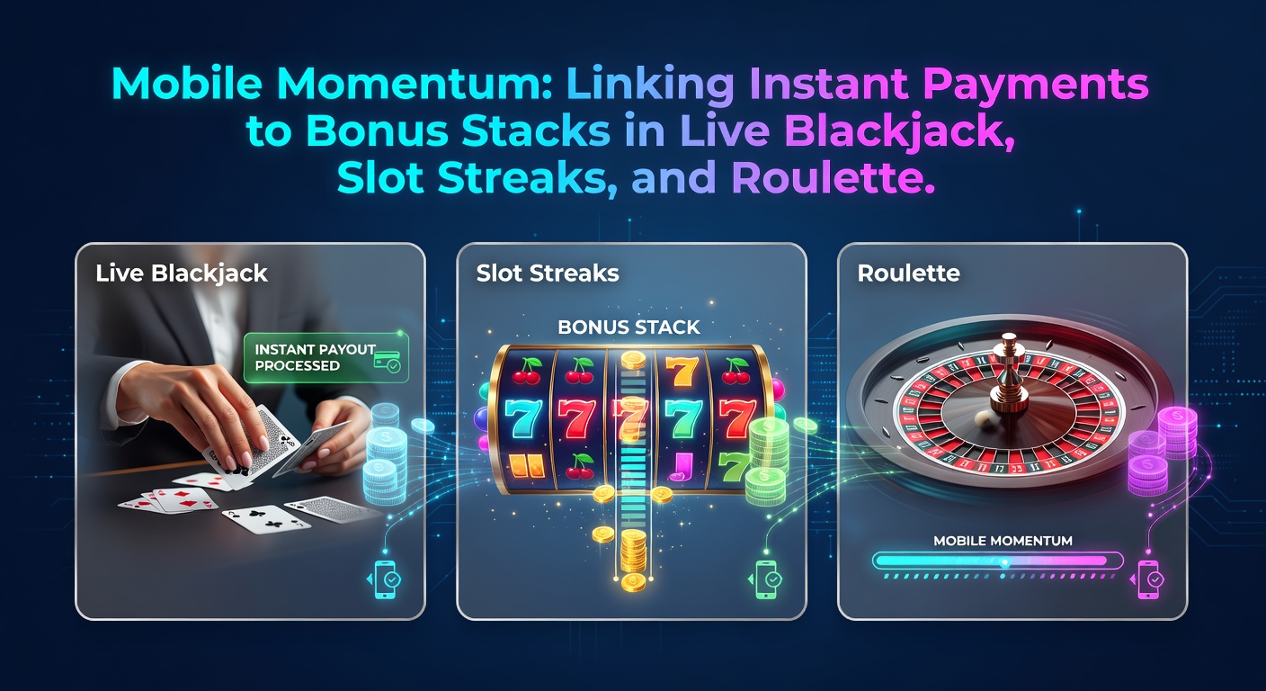 Dynamische Grafik von Slot-Walzen in Streaks, mit Überlagerungen von Bonus-Stapeln und Blitz-Symbolen für Instant Payments auf einem Mobilbildschirm